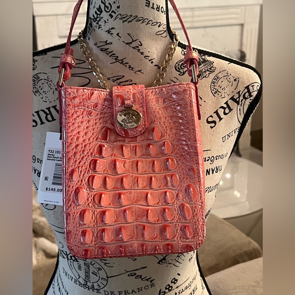 🆕 Brahmin Pink Punch Crossbody Bag and Dust Bag - Picture 5 of 17